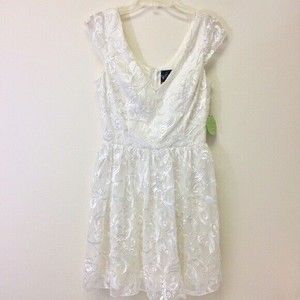 Windsor Ivory Applique Ribbon Party Prom Graduation Dress NWT Junior Size 9